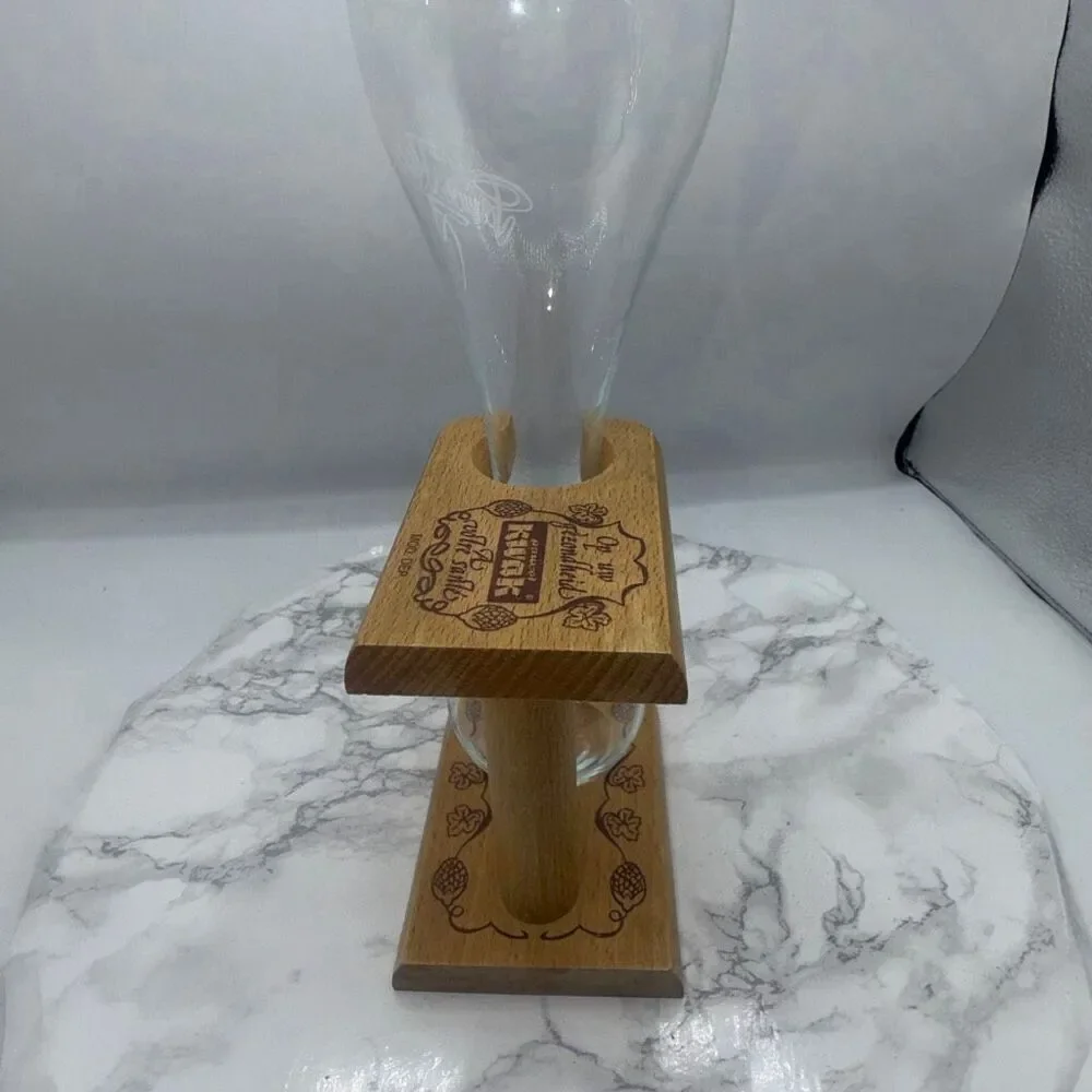 PAUWEL KWAK Belgian Beer Glass w/ Wooden Stand